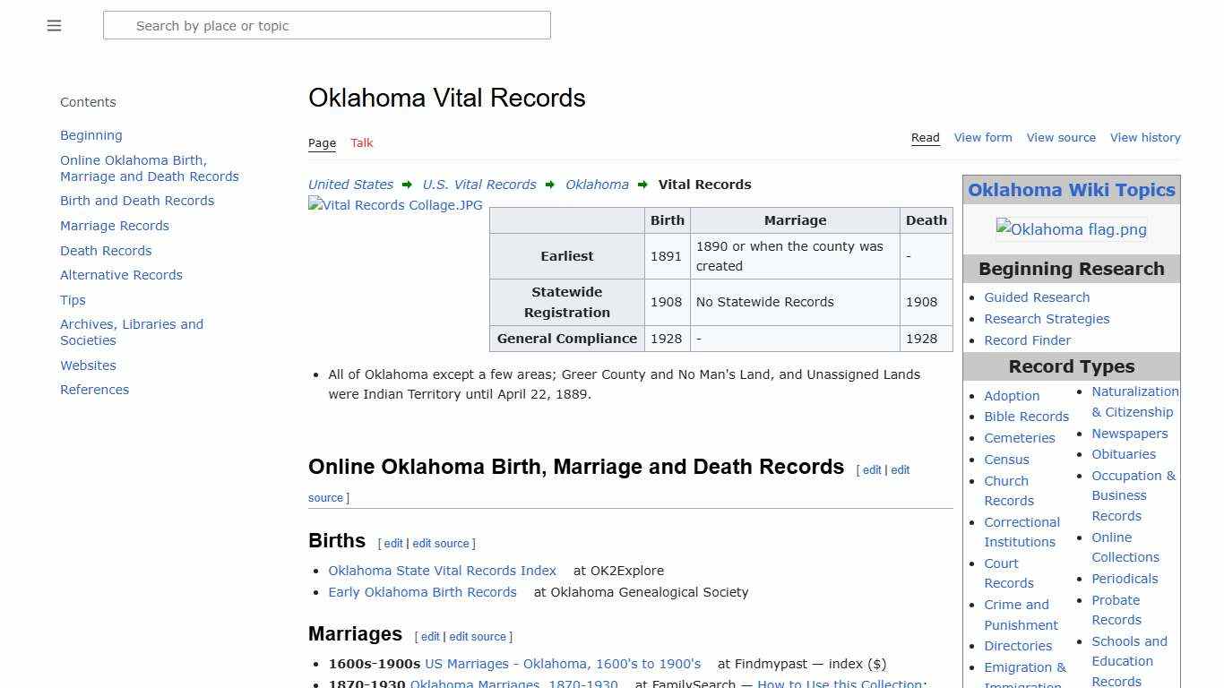 Oklahoma Vital Records • FamilySearch